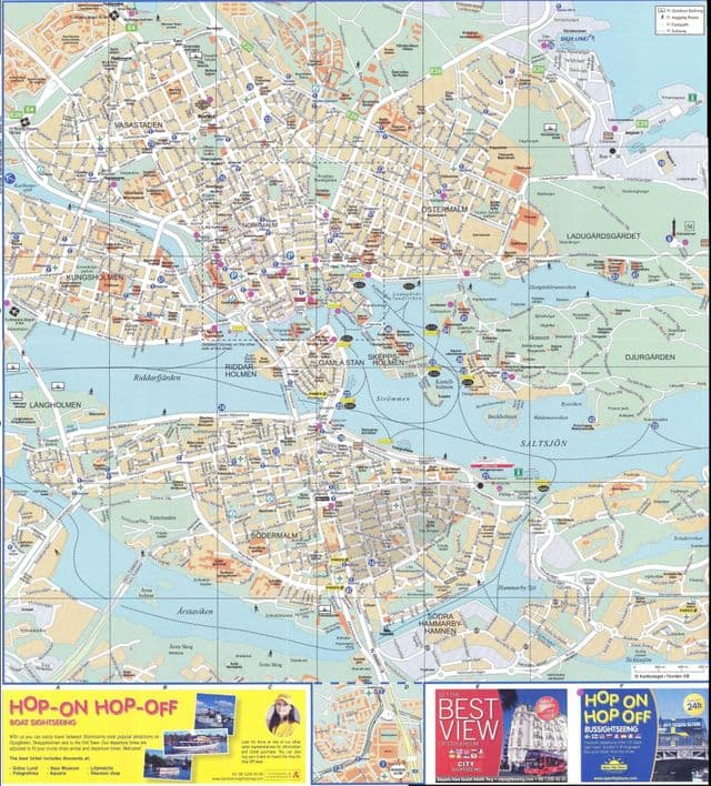 Mapa da cidade de Estocolmo